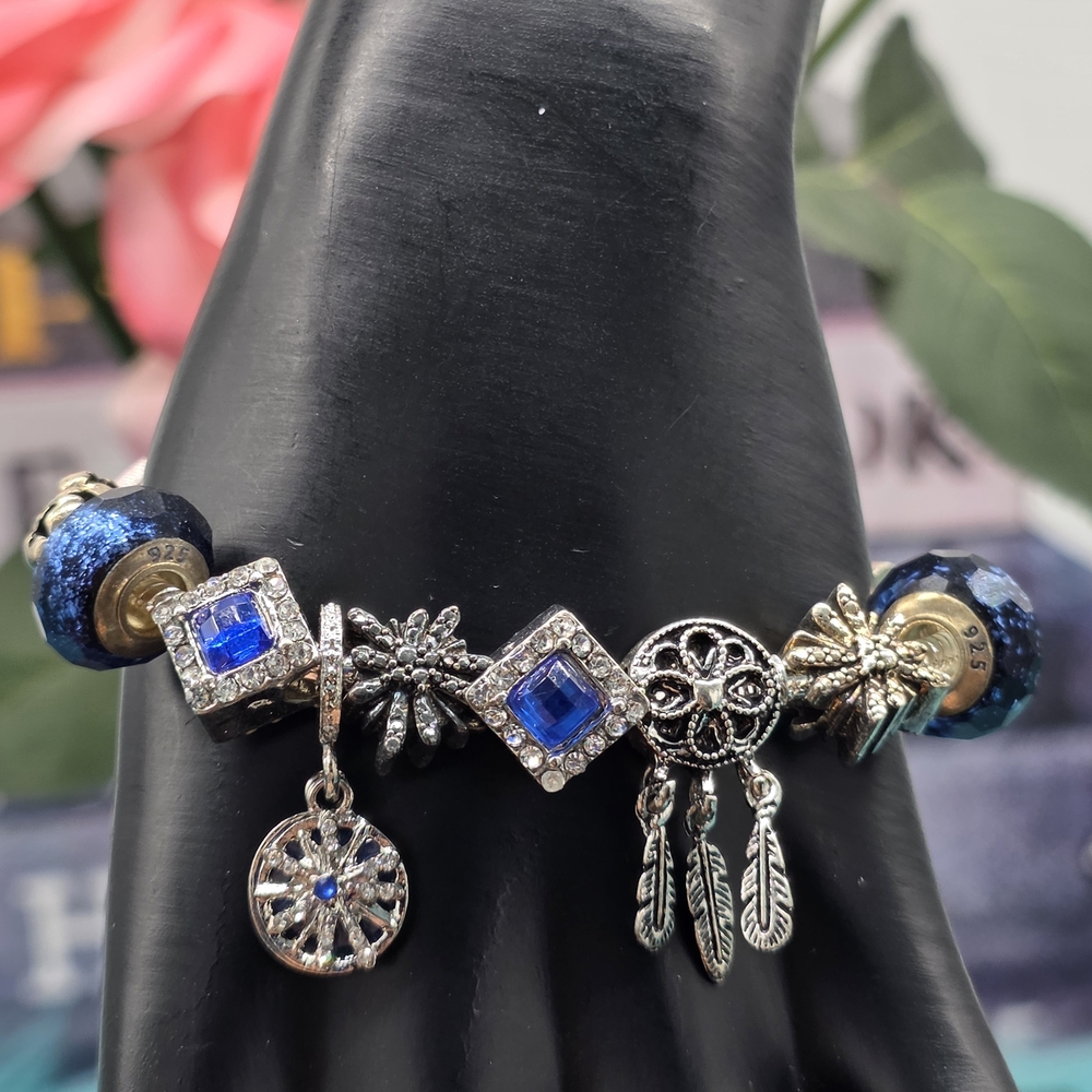 Elegant Blue Charm Bracelet